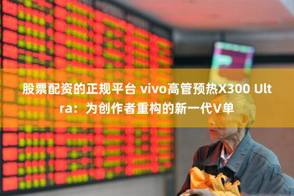 股票配资的正规平台 vivo高管预热X300 Ultra：为创作者重构的新一代V单